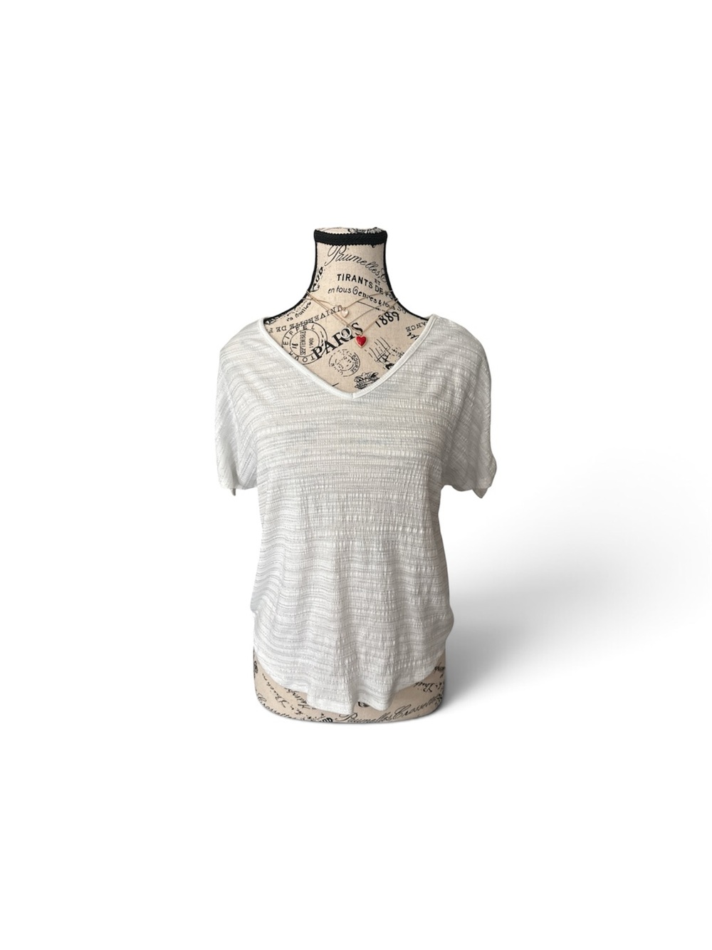 Women's White V-Neck Short Sleeve Lightweight Tee